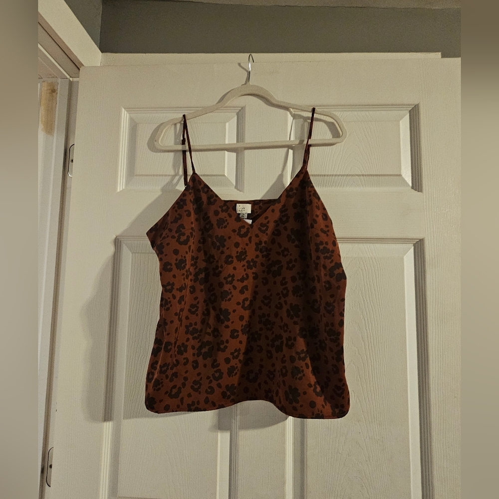 Brown Leopard Print Women's Top